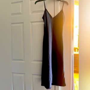 long soft silk black summer dress